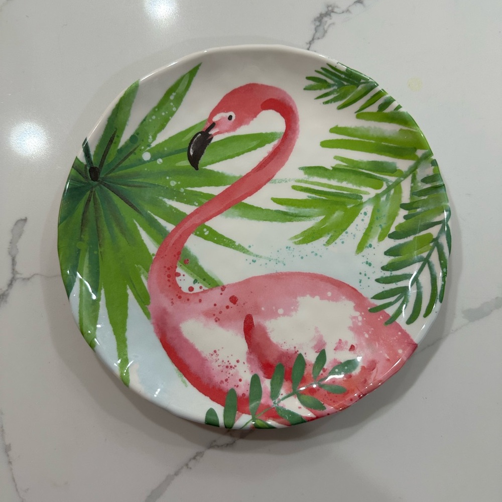 222 fifth. Melamine flamingo plate